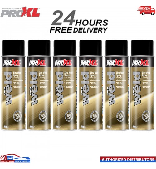 6x PRO XL ZINC WELD SPRAY AEROSOL PROXL PROWELD 500ML